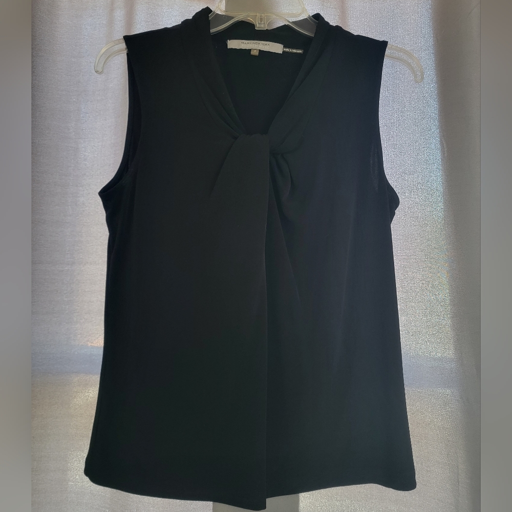 Marc NY Knotted Black Sleeveless Top